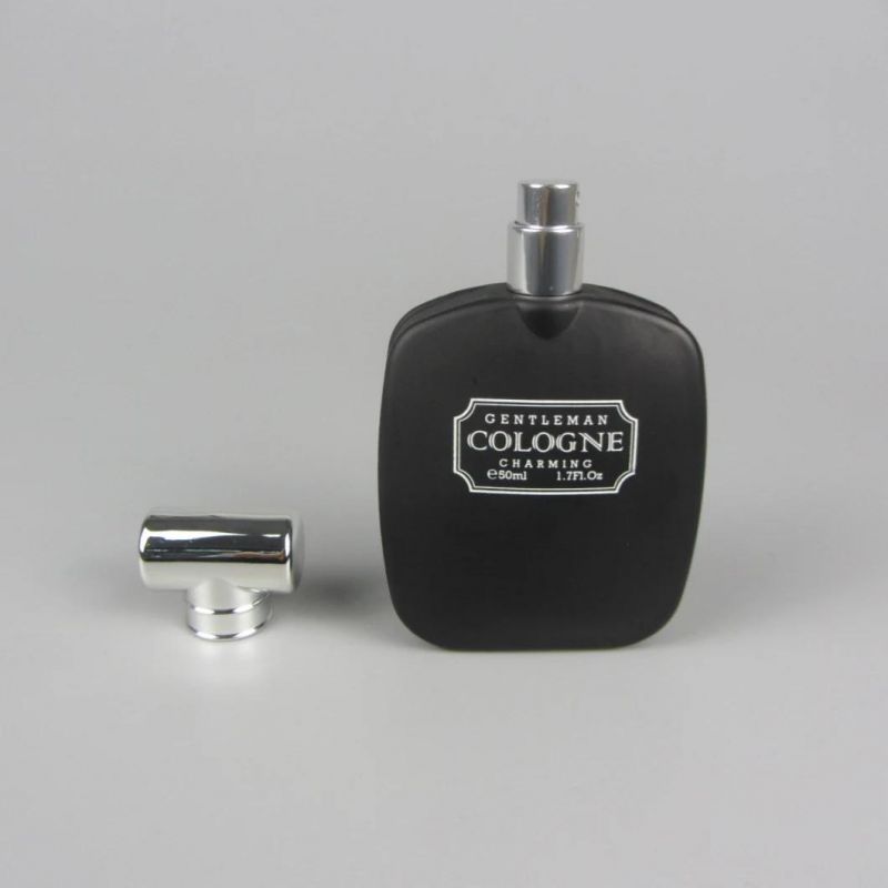 Luxury 50ml Matte Black Glass Spray Perfume Bottle