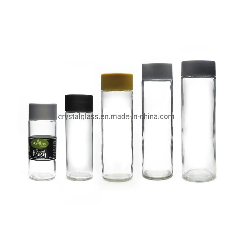 Voss Round Shaped Wholesale Cylindrical Glass Mineral Water Bottle with Cap