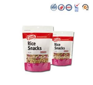 Custom Printing Plastic Laminated Snacks Packaging Bag, Ziplock Stand up Pouch