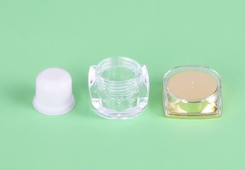 5g 10g Luxury Clear Empty Lip Balm Plastic Jar for Lip Balm with Gold Cap