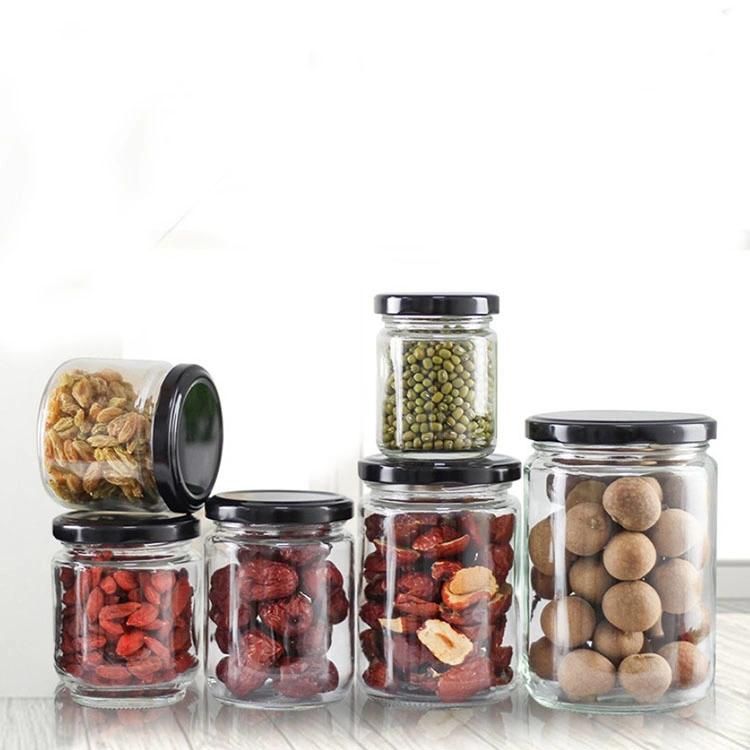 350ml 240ml 212ml Jam Glass Jar Food Canning Packaging Glass Jam Honey Pickles Jars with Metal Lid