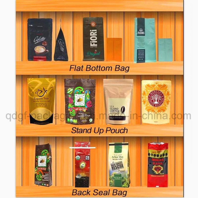 Standing Coffee Pouch for Packing 1kg Roasted Coffee/Plastic Food Bag