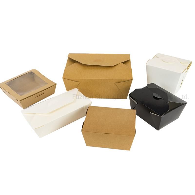 Disposable Food Container Grease Resistant Kraft Paper Catering Box