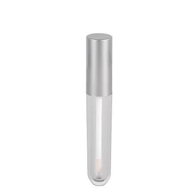 Hot-Sale Cosmetic Round Lip Gloss Tube Packaging with Brush Sliver Customized Empty Lip Gloss Containers Tube