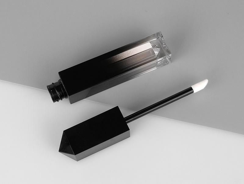 2021 Popular Unique Empty Square Gradient Black Lip Gloss Packaging Lip Gloss Tubes with Wands