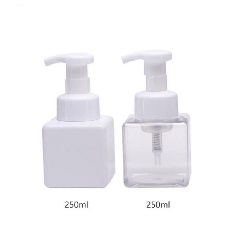 Rectangle 250ml 500ml Skincare Packaging Plastic Pet Bottle Face Cleanser Liquid Soap Foam Bottle