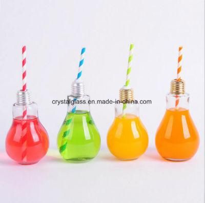 400ml Juice, Beverage Glass Light Bulb Shape Bottle