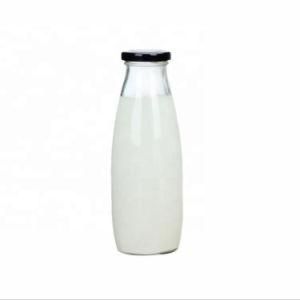 500ml 1000ml Clear Empty Glass Round Milk Bottles with Metal Lids Juice Glass Bottles