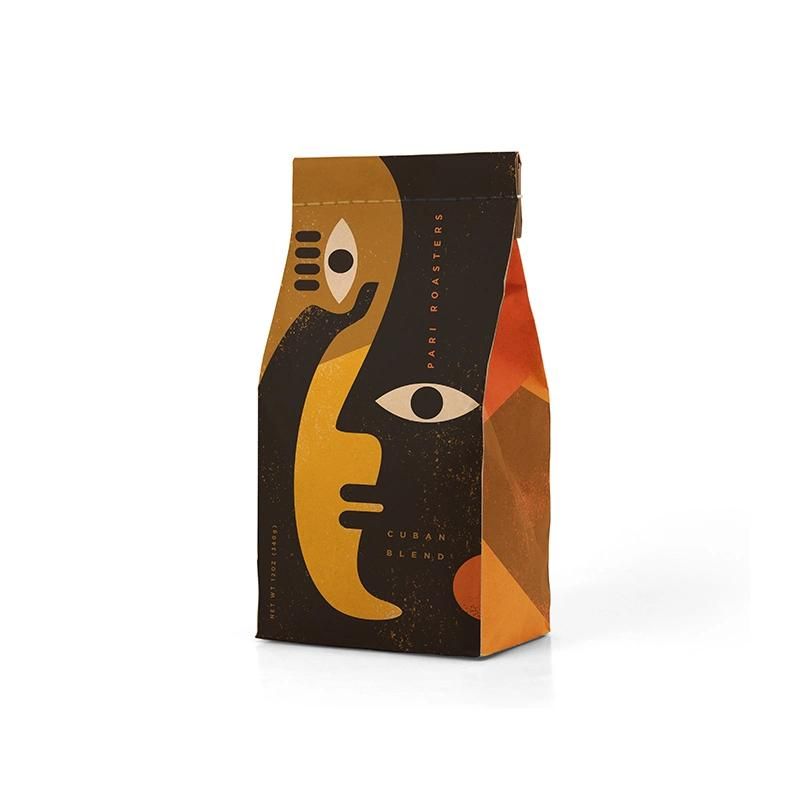 Custom Biodegradable Coffee Stand up Pouch Bag Digital Printing Kraft Paper