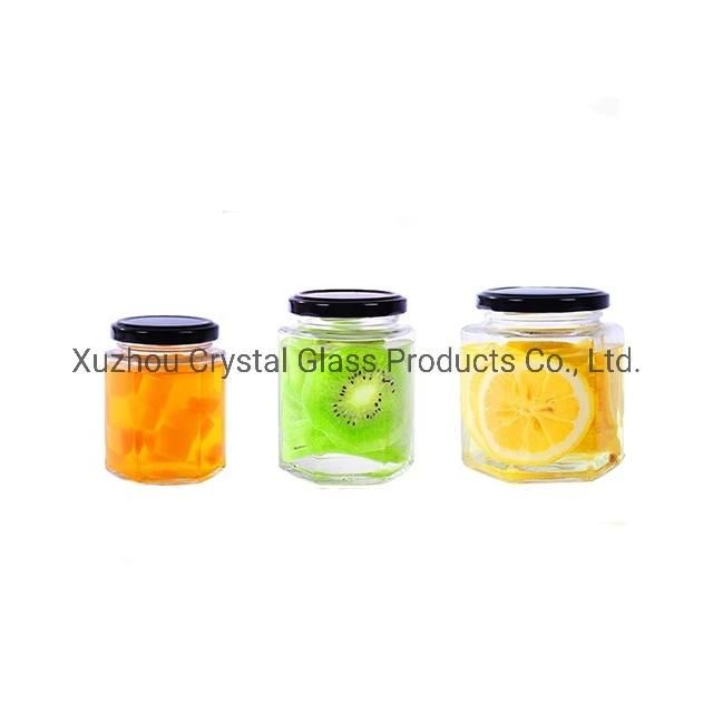 45/100/180/500/730ml Hexagon Honey Glass Jar Glass Sealed Food Containers