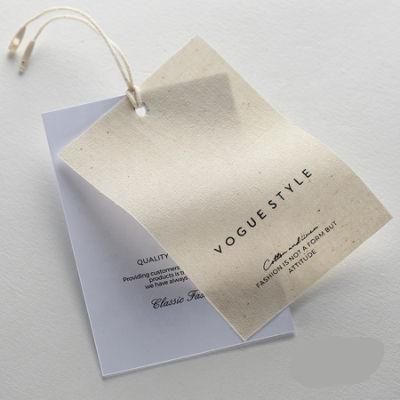 Recycled Custom Print Logo 400 GSM Paper Hang Tags Labels for Clothing