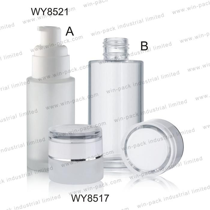 40ml 60ml 100ml 80ml Cosmetics Packaging Custom White Glass Lotio Bottle with Pump for Skincare