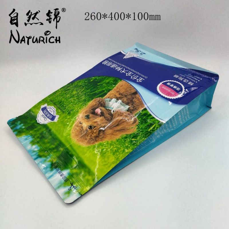 2.5kg Dog Food Packing Bag Quad Seal Plastic Zipper Bag