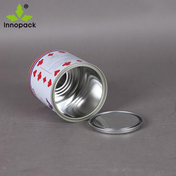 Printed 1liter Small Mini Round Metal Tin Can with Lid