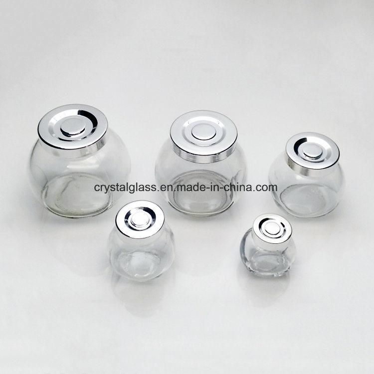 100ml 180ml 380ml 480ml Empty Flat Drum Glass Jar for Candy Food with Cap