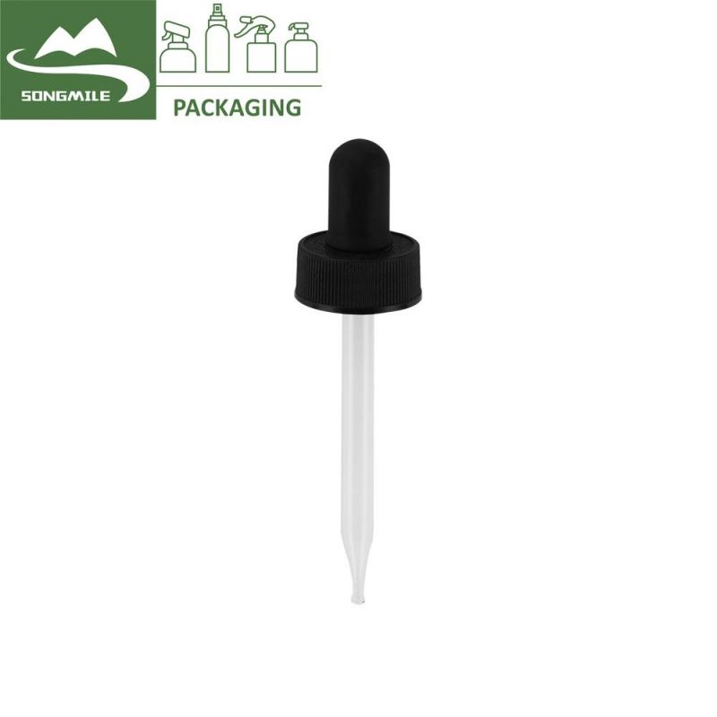 Ribbed Skirt Dropper Assembly with Rubber Bulb and Glass Pipette