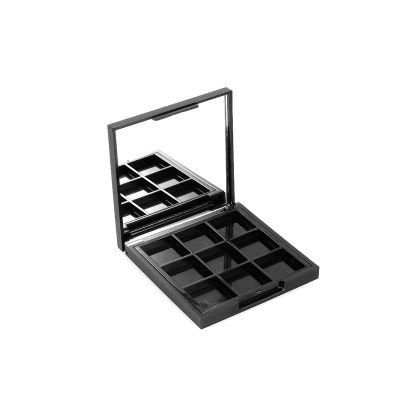 Hot-Sale Popular Unique 9 Hole Plastic Empty Eye Shadow Palette with Mirror Cosmetic Packaging with Mirror