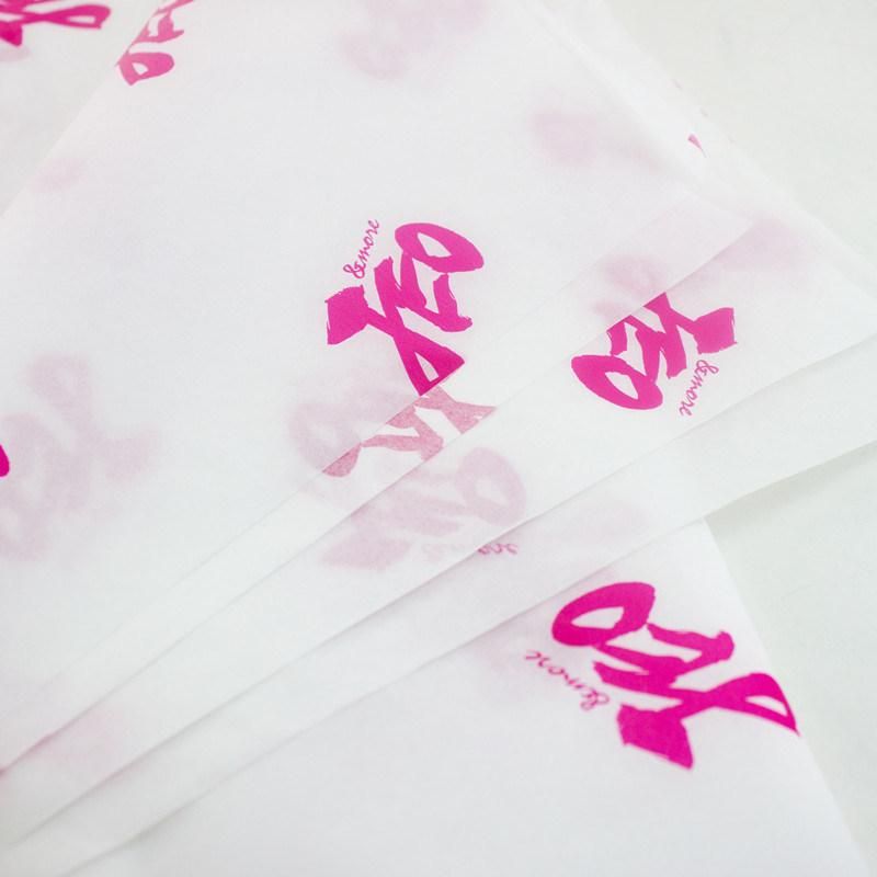 Clothing Pink Logo 17GSM White Custom Tissue Wrapping Paper