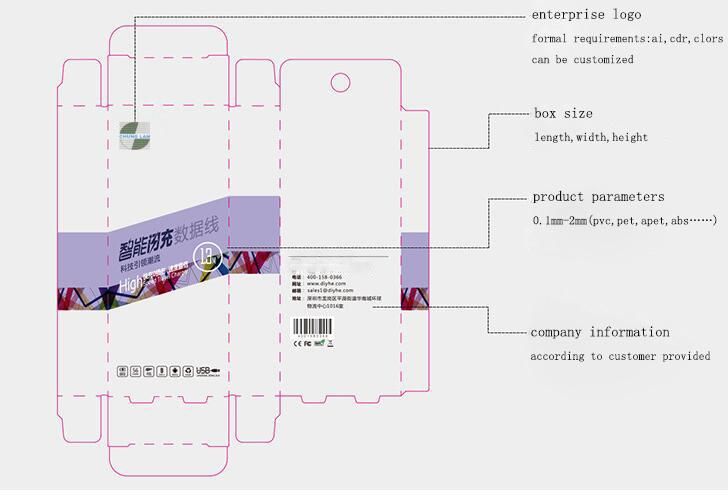 Fashion Transparent Plastic Earphone Packaging Box