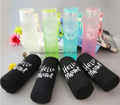 480ml Mineral Water Juice Beverage Drinking Glass Water Bottle with Plastic Cap Voss Style