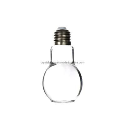 Empty 100ml 250ml 400ml 500ml Transparent Glass Light Bulb Soft Drink Bottle with Lids for Bar