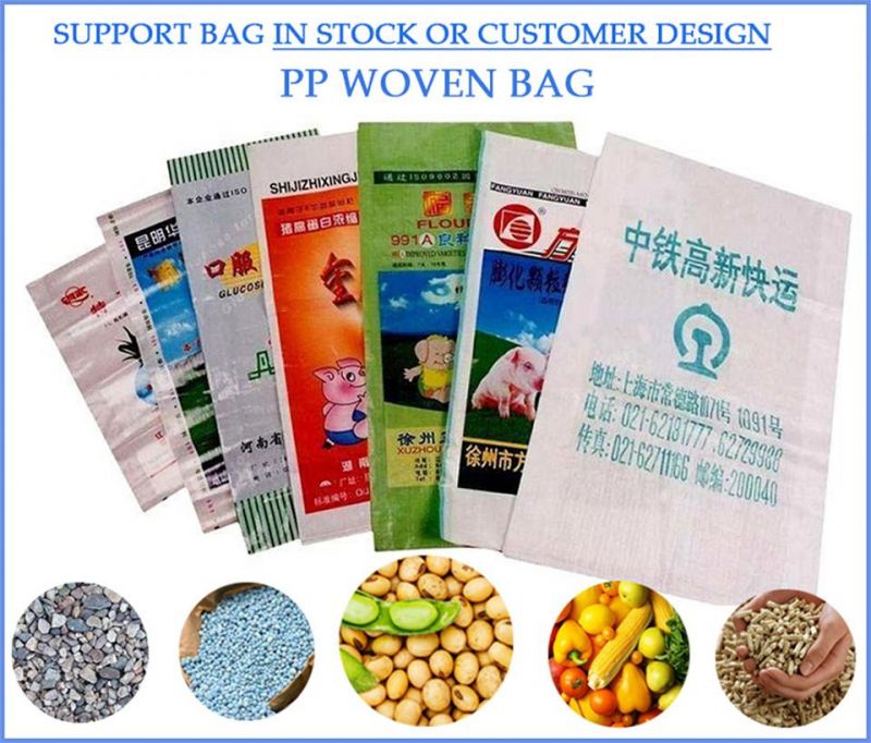 China Polypropylene Packaging Material Customized Printing 100% New PP Woven Bags for Grain Sugar Feed Fertilizer Maize Flour