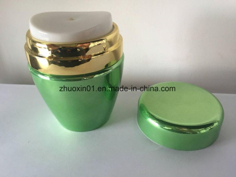 50g Green Colorful Food Grade Acrylic Mirror Face Cream Jar with Press Button