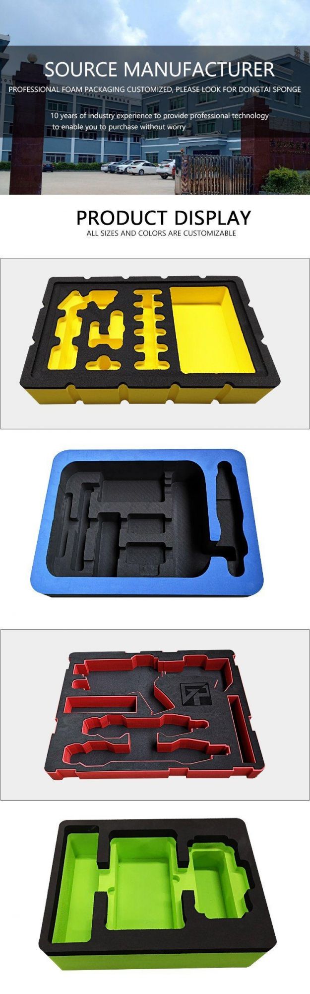 Different Shape Customized EVA Foam Inserts Packing Materials for Tool Box Lining