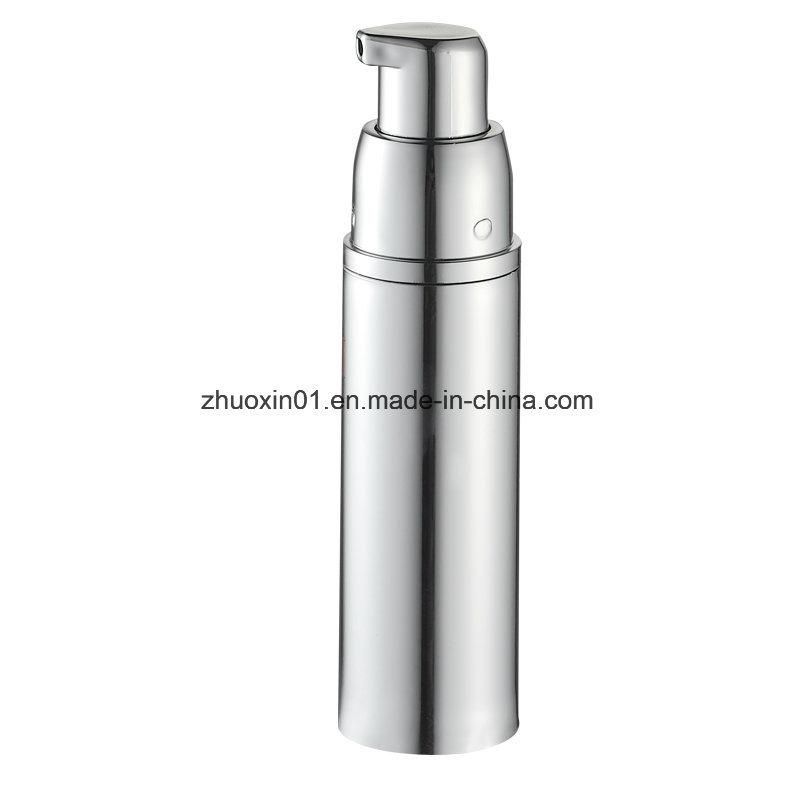 Silver UV Coating Plastic Airless Pump Bottle for Lotion and Cream