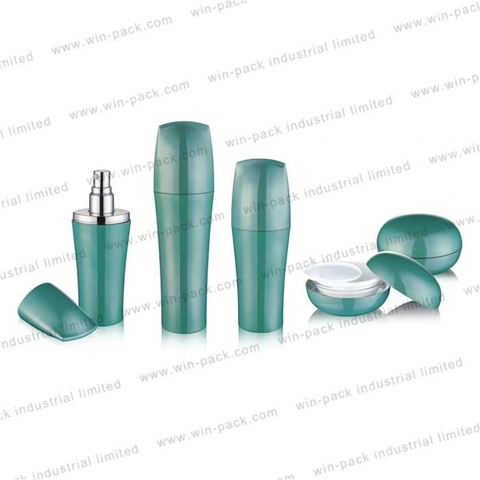 High Quality Painted Green Lotion Acrylic Bottle Cosmetic Package 30ml 60ml 100ml