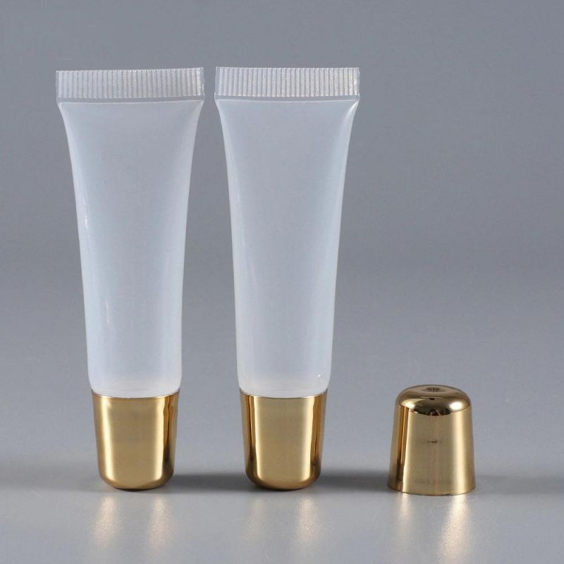 Squeeze Tube for Lip Gloss with Gold Silver Top Cap