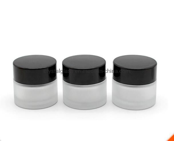 Clear or Colored Glass Cosmetic Packing Bottle Cream Jar with Plastic Lids 20ml 30ml 50ml