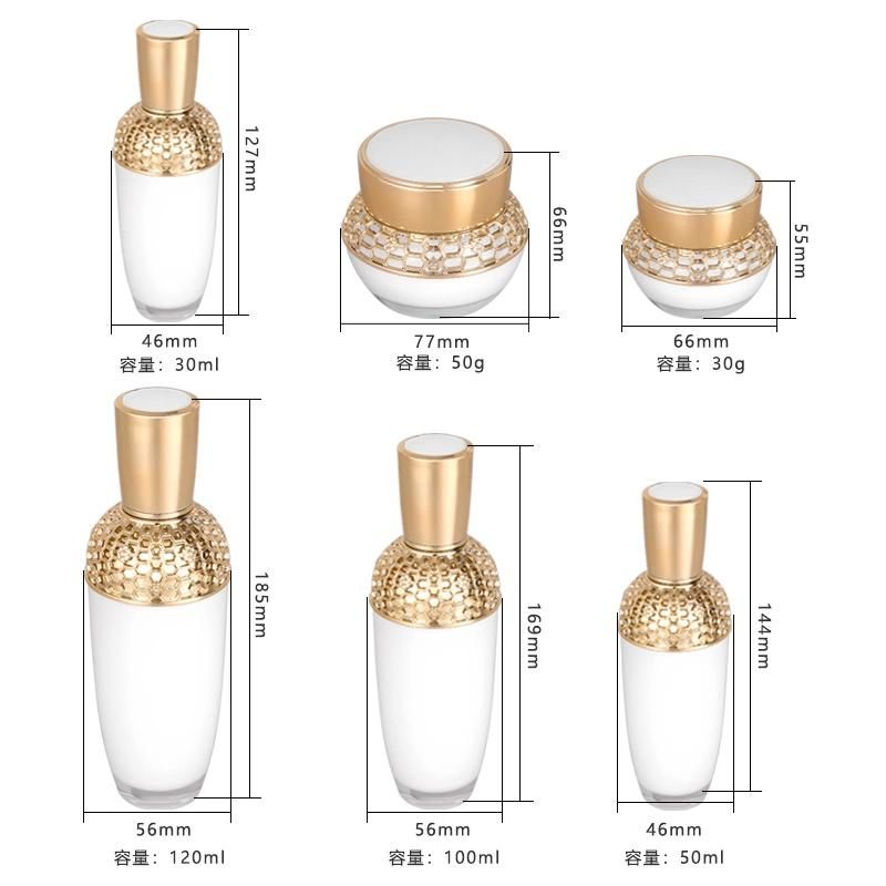 30g 50g 30ml 50ml 100ml 120ml Low Price Luxury Cosmetic Round Empty Acrylic Lotion Bottle