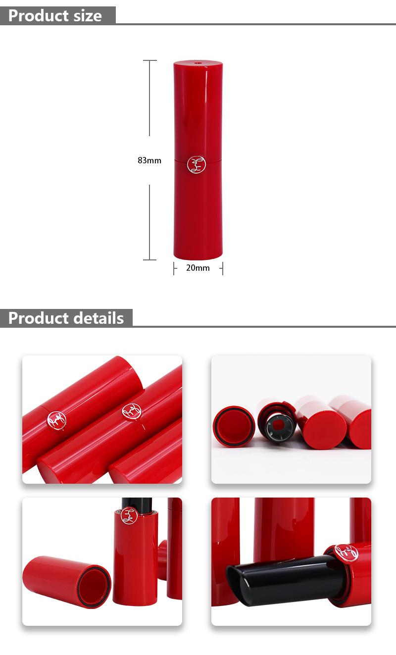 Empty Custom OEM Cosmetic New Red Glossy Packaging Design Round Lipstick Sample Containers Luxury Lipstick Tube