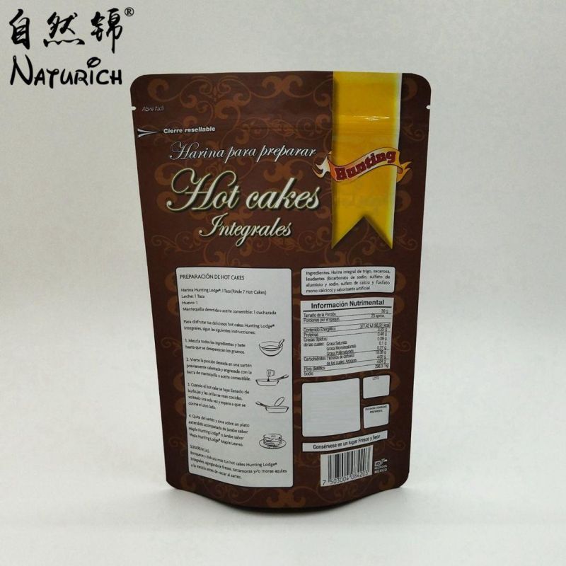 Custom Printed Flat Bottom Zipper Plastic Flour Packaging Bag