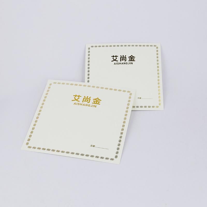 High Quality Gold Foil Logo Coated Paper Display Card Tag