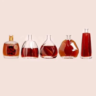 Wholesale 50ml 100ml Liquor Glass Bottles 500ml Liquor Bottle 750ml Clear Wine Bottles Bowmore Empty Custom Glass Bottle