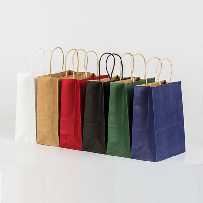 Customized Colorful White Kraft Paper Bag for Garment Shopping