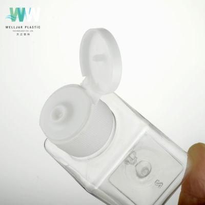 70ml Plastic Pet Square Bottle with Flip Lid