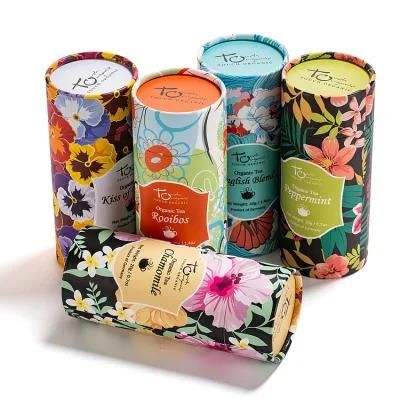 Supplier Food Grade Custom Tea Packing Box Cylinder Cardboard Printing Paper Tube Packaging