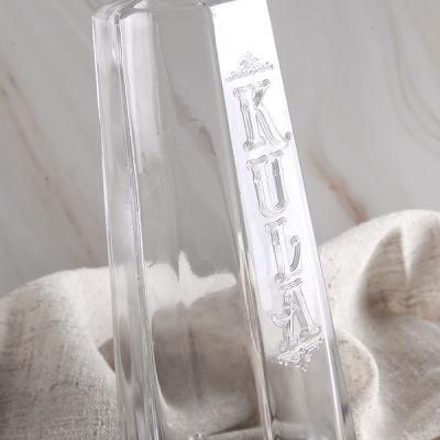 Unique Design Cylindrical Clear Vodka Glass Bottle