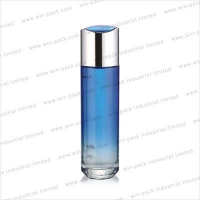 Eco Friendly 40ml 100ml 120ml Transparent Blue Glass Lotion Bottle with Pump Glass Container