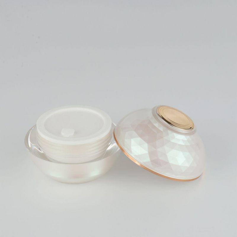 30g 50g 120g Elegant Fancy Round White Empty Cream Pot Acrylic Cosmetic Containers Jar Set