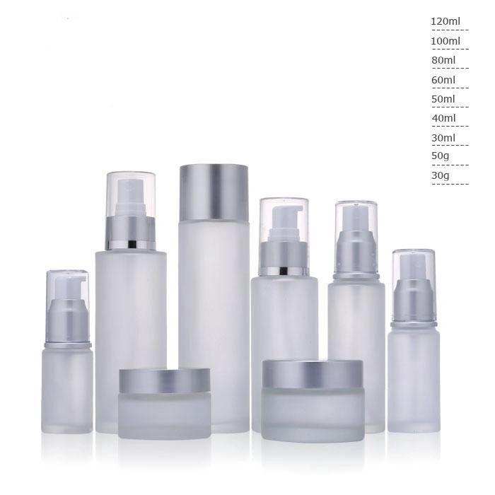 Ll43 Make-up Water and Lotion Essence Cream Bottle Cosmetic Bottle Glass Bottle Set Have Stock