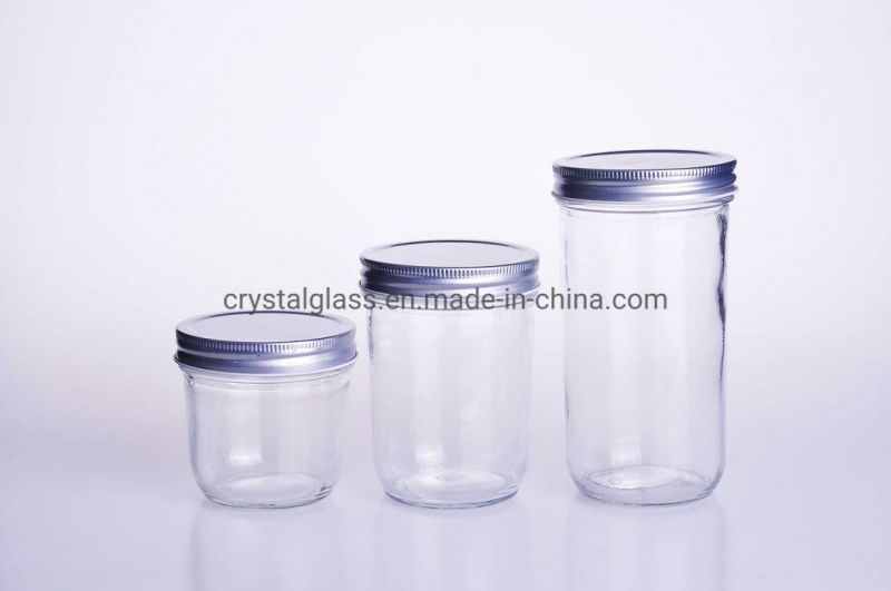 8oz Diamond Pattern Color Customized Glass Food or Honey Storage Jar with Metal Lid