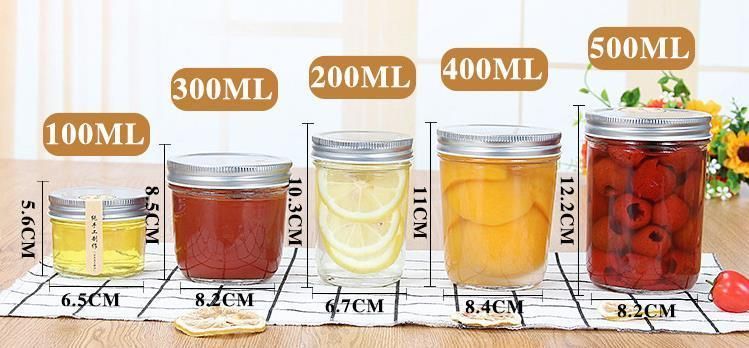 Sample Packing Mini Glass Bottle Honey Mason Jar Caviar Food Storage Glass Jar 80ml