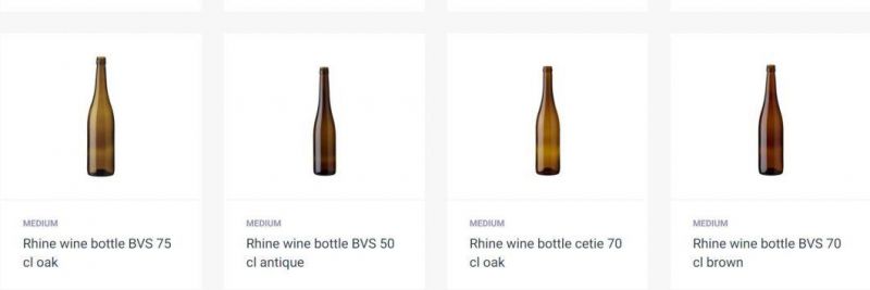 750ml 25oz Amber Rhine Wine Bottle 500ml 750ml Amber Green Clear Empty Bottles for Drinks
