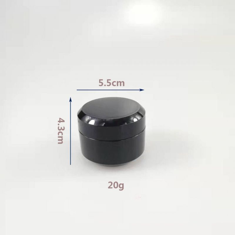 Wholesale 10g 20g Plastic Bottle Cosmetic Cream Bottle Jar with Black Lid