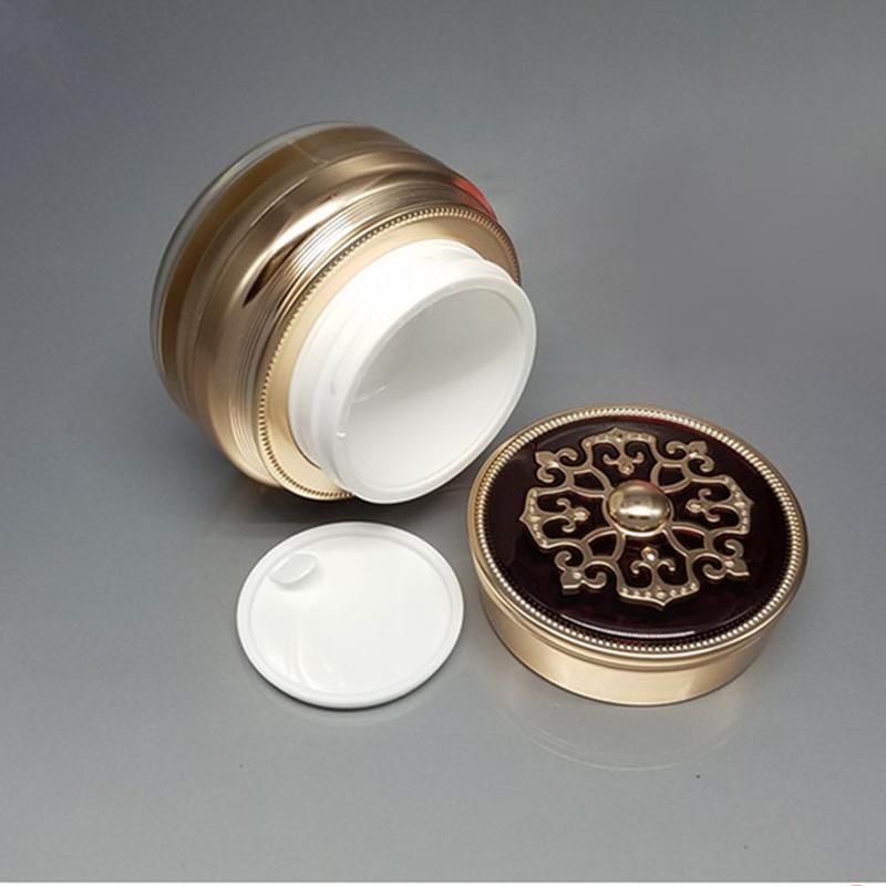 in Stock 15g 30g 50g Luxury Design Empty Cheap Plastic Cans Acrylic Jars Cosmetic Pot Packaging with Gold Lid