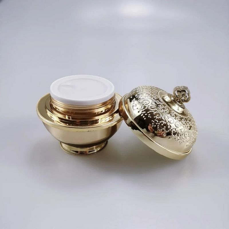 30g 50g Luxury Crown Lids Gold Acrylic Cream Jar Acrylic Cosmetic Cream Container